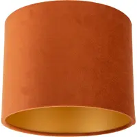 QAZQA Stoffen lampenkap oranje met gouden binnenkant 18/18/14