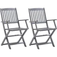vidaXL Tuinstoelen 2 st inklapbaar met kussens massief acaciahout