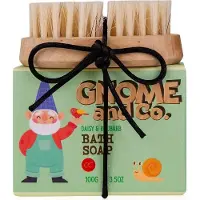 Accentra Handpflegeset GNOME & CO. bestehend aus 100g Seife, Nagelbürste, Duft: Daisy & Rhubarb, Farbe: hellg