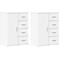 vidaXL Dressoirs 2 st 59x39x80 cm bewerkt hout wit