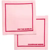 Vondels cocktail servet pop the bubbles pink (set van 2)