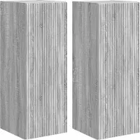 vidaXL TV Wandkast 2 st Grijs Sonoma Bewerkt hout