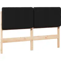 vidaXL Gestoffeerd hoofdbord Bruin en Zwart 135 cm Massief grenenhout