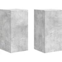 vidaXL TV Wandkast 2 st Beton Bewerkt hout