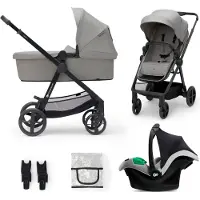 Kinderkraft Kinderwagen Newly 3-in-1 Pro Moonlight Grey met Autostoel