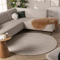 NATURL. Rond wollen vloerkleed - Bliss Beige Gemeleerd - Ø 160cm