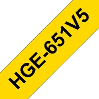 Brother HGe-651v5 Tape Zwart op geel (24 mm)