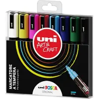 Uni-Ball Posca markeerstift 8 stuk(s) Multi kleuren