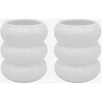 ZOHA Wave Bubble Z-121 – Keramiek Mok – 400 ml – Set van 2 – Glans Wit – Handgemaakt – Koffie bekers