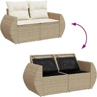 vidaXL Tuinbank Set 11 st Beige poly rattan