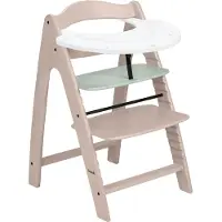 Hauck kinderstoel set Arketa N Play - houten kinderstoel met speelblad - FSC-gecertificeerd beukenhout - Whitewashed Mint