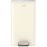EKO - Marina Pedaalemmer 30 liter - Stainless steel Plastic - crême wit - Prullenbak