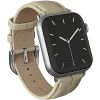 Burga Genuine Leather Band voor de Apple Watch | 38/40/41/42 mm - Buttermelt / Silver