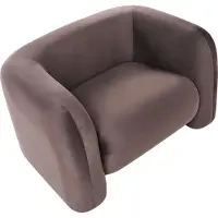 Beliani LEIREN - Fauteuil - Donkerbruin - Fluweel