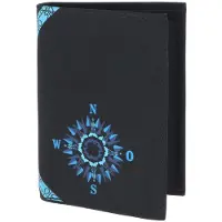 OXMOX portemonnee New Cryptan Kombibörse Windrose Print Cyan Black zwart
