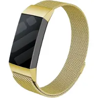 Strap-it Luxe Milanese band - geschikt voor Fitbit Charge 3 / Fitbit Charge 4 - goud - Maat: Maat L