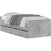 vidaXL Bedframe met lades betongrijs 90x200 cm