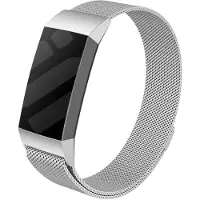 Strap-it Luxe Milanese band - geschikt voor Fitbit Charge 3 / Fitbit Charge 4 - zilver - Maat: Maat L