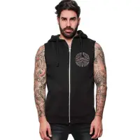 Outer Vision Bodywarmer - Hawaiian Mask mannen vest met capuchon - M - voor Mannen - zwart - Maat M