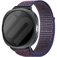 Strap-it Stoffen nylon bandje met klittenbandsluiting geschikt voor Samsung Galaxy Watch 9 (40/44mm) / Watch 8 (40/44mm) / 8 Classic (46mm) - indigo blauw