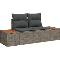 vidaXL Tuinbank Set 9 st Grijs poly rattan