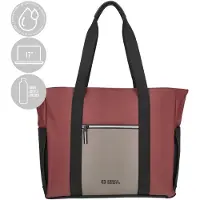 Enrico Benetti Bergen Shopper - Spatwaterdicht - Dames Laptoptas 17 inch - 56008 - Taupe-Burgundy