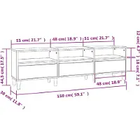 vidaXL Tv-meubel 150x30x44,5 cm bewerkt hout betongrijs