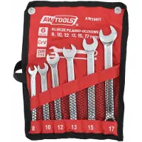 AWTOOLS - Vaste Dopsleutel Set - 6 stuks - 8mm-17mm - Chroom-Vanadiumstaal