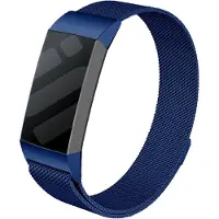 Strap-it Luxe Milanese band - geschikt voor Fitbit Charge 3 / Fitbit Charge 4 - blauw - Maat: Maat S