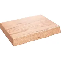 vidaXL Wastafelblad 40x30x(2-6) cm behandeld massief hout lichtbruin