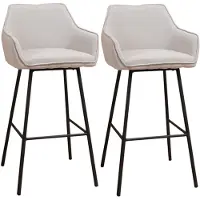 Bronx71 Scandinavische barkruk Andor gerecyclede stof grijs 65-78 cm - Barkrukken set van 4 - barstoel