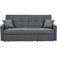 Vente-unique Driezits bedbank van stof CANETTI - Grijs