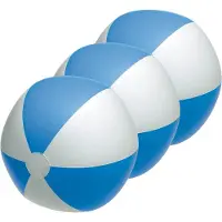 Inspirion Speelgoed strandbal - 5x - opblaasbaar - blauw/wit - dia 28 cm - Strandballen