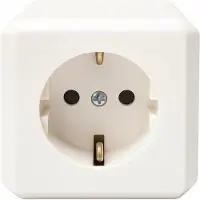 Plieger - Wandcontactdoos Opbouw - Wit – Enkel Stopcontact - Met randaarde – Kema Keur