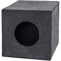 Dibea Kattengrot uit vilt Opvouwbare knuffelgrot voor plank 33x37x33 cm Donkergrijs zonder ligkussen