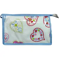 Vagabond - Toilettas - Holdall -"Sweetheart" - Afwasbaar - Gelamineerd Katoen- afmeting 24 x 7 x 15 cm.