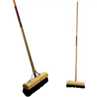 Synx Tools Binnenbezem bezem Zaalveger 30 cm, Paardenhaar, Kamerveger, Zachte bezem 30 cm, Bezem met steel 150 cm