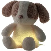 Nattou TEDDY Baby Nachtlampje Hond - 19 cm - Zachte baby knuffel - Baby cadeau - Beige