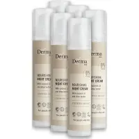 Derma Eco Nachtcreme - Parfumvrij - met Sheaboter en Kokosolie - AllergyCertified - 6 x 50 ml