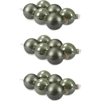 Othmar decorations 18x stuks kerstversiering kerstballen graniet groen van glas - 8 cm - mat/glans - Kerstboomversiering