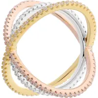 Orphelia Dames 925 Sterling Zilveren Ring - Goud/Zilver/Roze ZR-7280