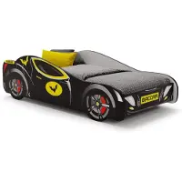 Viking Choice Autobed Batcar - kinderbed - 140x70cm - zwart geel