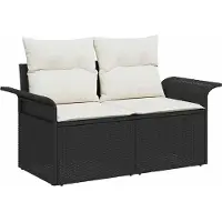 vidaXL Tuinbank Set 10 st 9-Aantal zitplaatsen Zwart en Crème