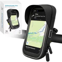 Nuvance - Telefoonhouder Fiets - GSM Houder voor Fiets, Fatbike, Scooter & Motor Stuur - Waterdicht - 360 Graden Rotatie - Fietshouder voor Smartphones