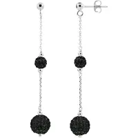 Diadema Duo Oorbellen Crystal Black Silver 925 - Pure Crystal