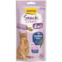 GimCat 8x Kattensnack Cream Duo Tonijn & Gras 6 x 15 gr