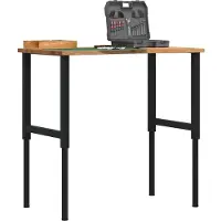 vidaXL Werkbank 100x60x(71,5-98) cm eikenhout lichtbruin