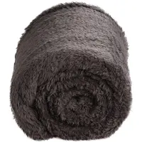 DoubleDry Teddy fleece deken ultrazacht 130x170 antraciet