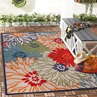 Muratap Binnen en buiten vloerkleed floral outdoor laagpolig tapijt 80x200 cm