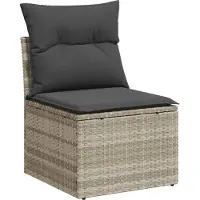 vidaXL Tuinbank Set 4 st Lichtgrijs poly rattan
